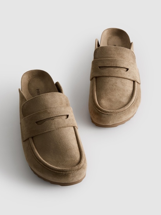 Primark Shoes - Primark Women's Sand Suede Mules Loafer Viral Clogs in Tan
